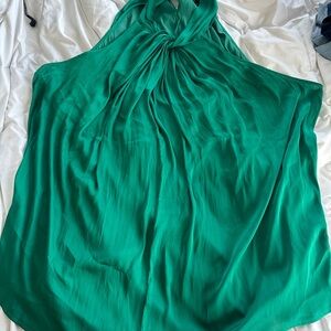 Elegant Green Satin Halter Top